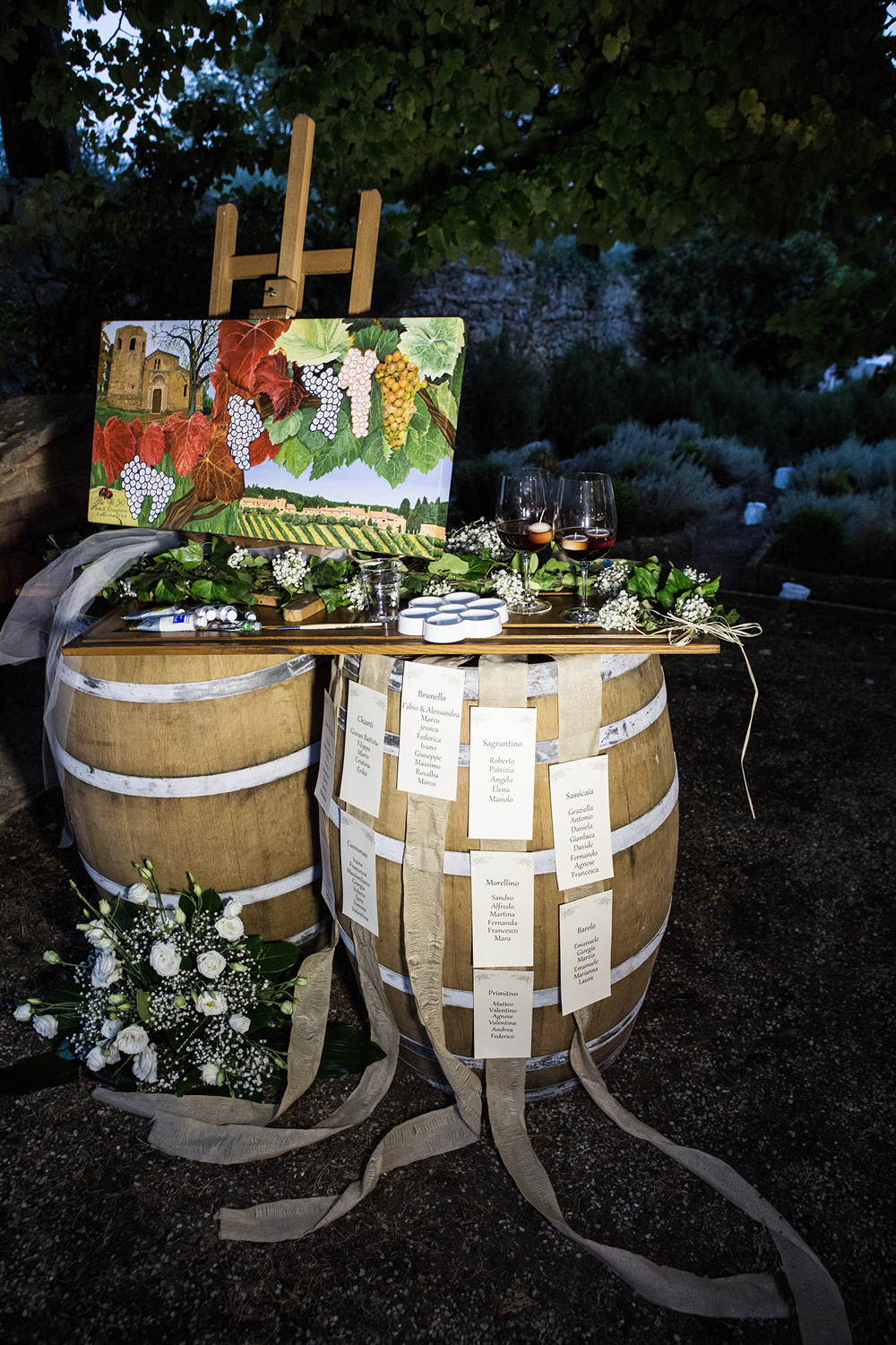 Wedding decorations with barrels